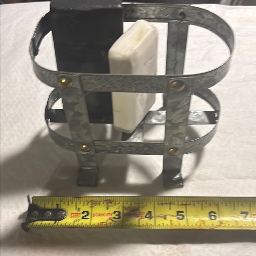 Metal Soap Holder with Black and White Accents